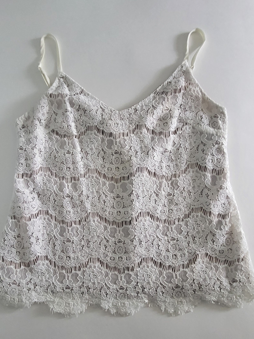 love, Fire White Floral Lace Camisole